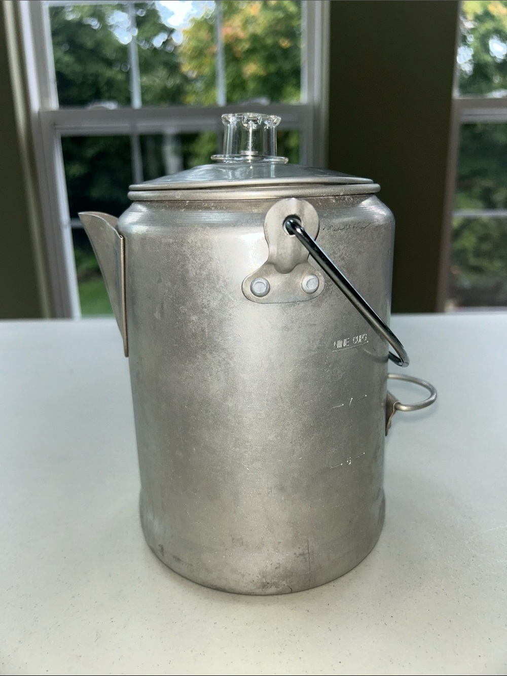 Classic Metal Camping 9 Cup Coffee/Tea Percolator - Silver